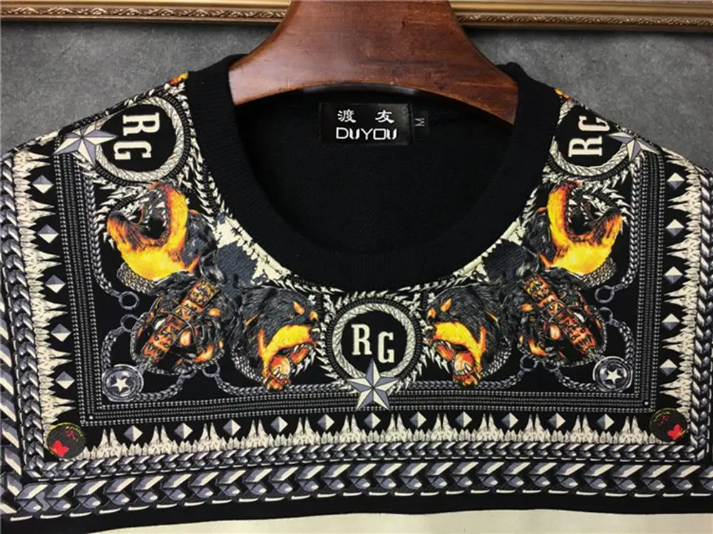 Мужские толстовки DUYOU без капюшона зимняя теплая плотная верхняя одежда