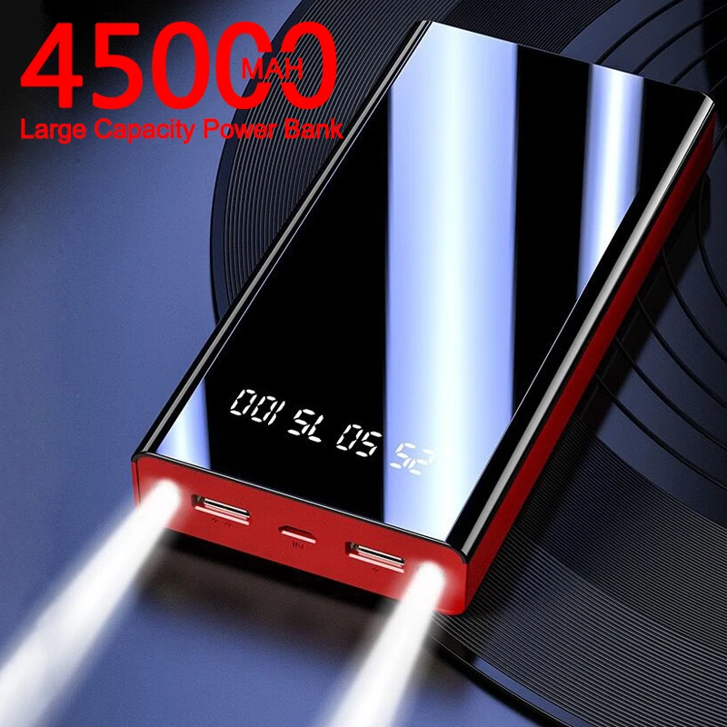 45000 мАч Power Bank с высокой пропускной способностью Портативный USB портативное