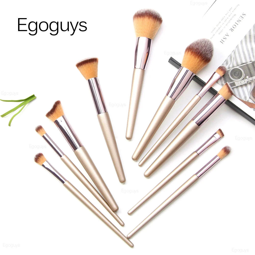 1pc Champagne Gold Makeup Brushes Eyeshadow Blending Foundation Powder Eyeliner Eyelash Lip Brush Concealer Cosmetic Beauty Tips | Красота и