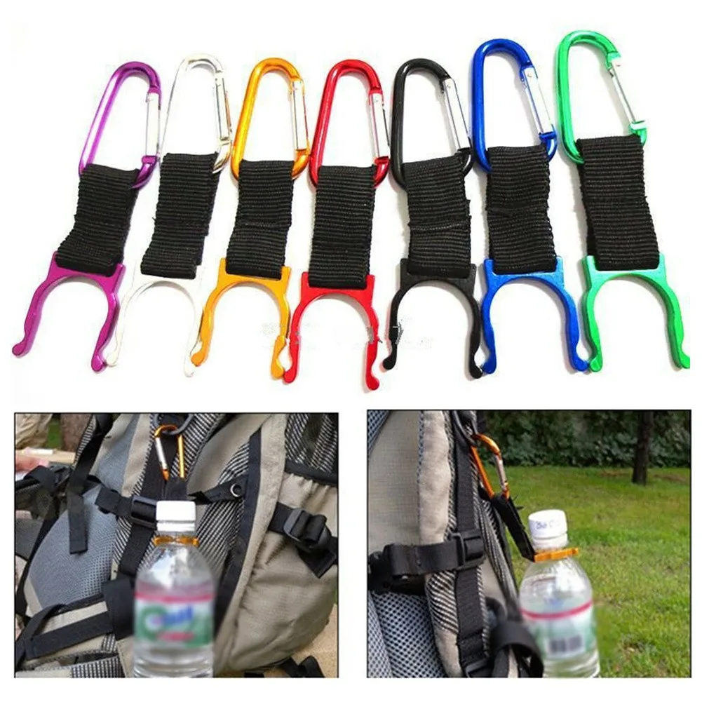 

1PC Water Bottle Holder Outdoor Camping Hiking Carabiner Buckle Bottle Bracket Water Bottle Holder Hanging Backpack Pocket