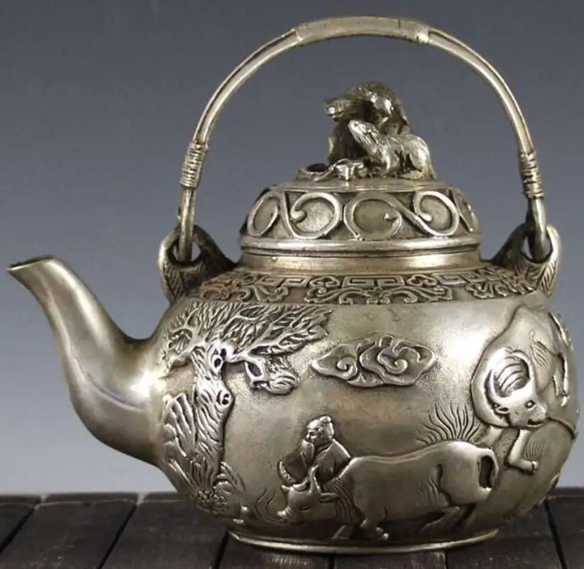 Медный заварочный чайник ручной работы из мельхиора | Дом и сад