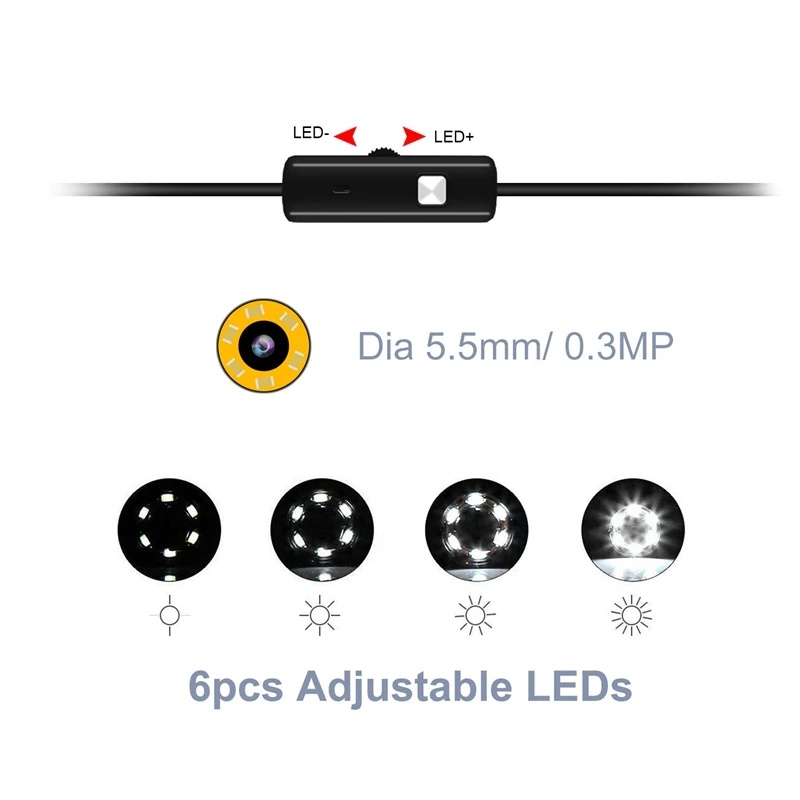 8 мм HD USB эндоскоп камера 5 м Android Мобильный компьютер общий Авто Ремонт