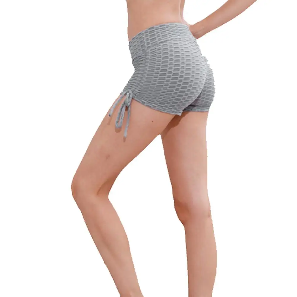 Хит женские повседневные Однотонные эластичные шорты с высокой талией пуш ап для