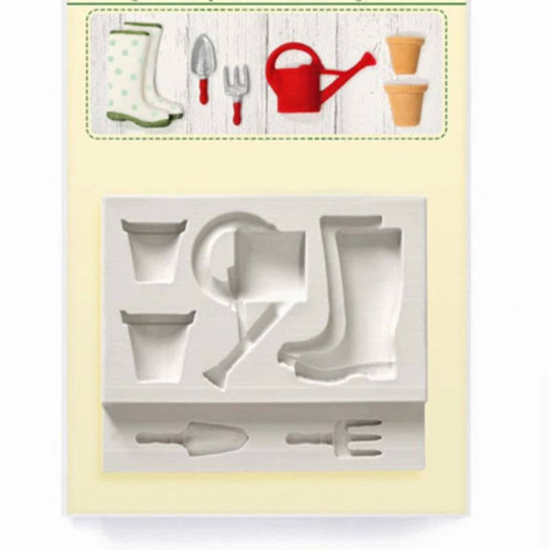 Garden Tools Flower Pot Vase Silicone Mold Cupcake Fondant Decorating Baking Candy Chocolate Gumpaste Molds | Дом и сад