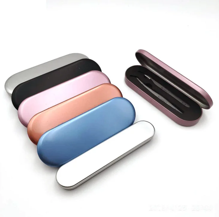 

200pcs Portable eyelash tweezer storage box lash tweezers case with Lining beauty