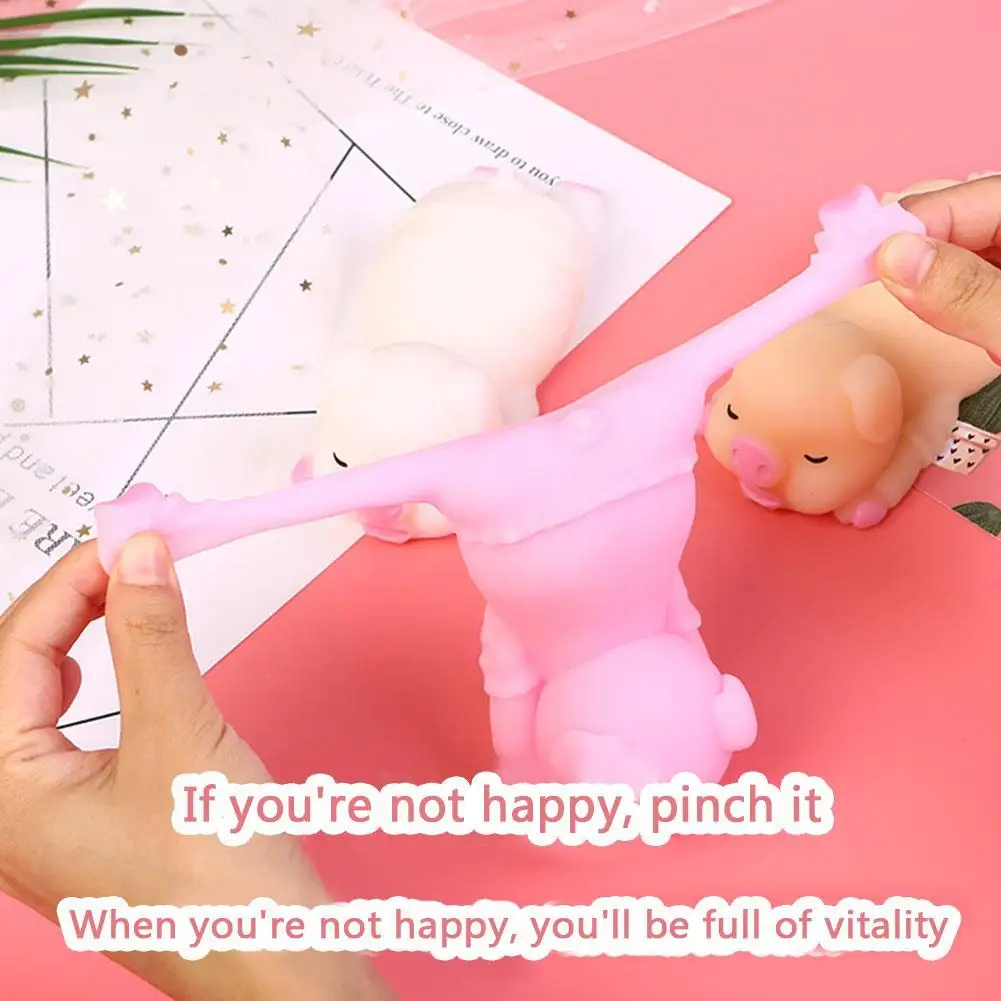

1pc New 2021 Fidget Toys Relieve Stress Soft Plastic Pig Creative Colorful Soft Pressure Toys Home Decor