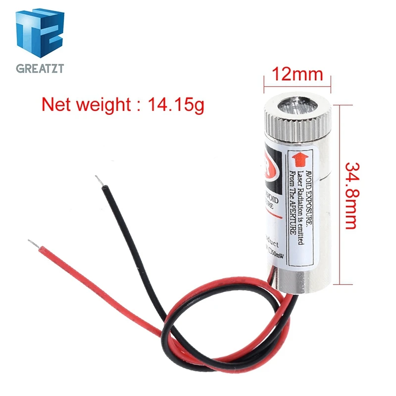 Головка лазерного модуля 650 нм 5 МВт с красной точкой/линией/крестом стеклянная