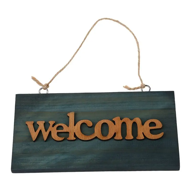 Винтажный деревянный открытый закрытый знак приветствия табличка СИНИЙ кафе