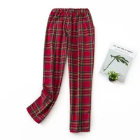 winter pants new large size bottoms pijamas red plaid household pants pajama men and women cotton sleep wear cotton lounge