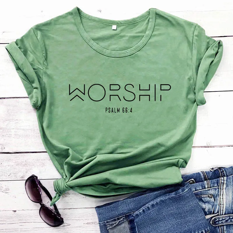 Worship Funny Casual 100% хлопковая Футболка для христиананина Вера рубашка Иисус хвалю и