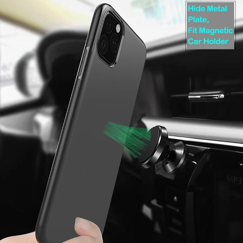 

Fashion Magnet Phone Bag Case Soft Silicone TPU Capa Invisible Built-in Magnetic Plate for iPhone 13 12 11 X XS XR 8 7 6 S Cover