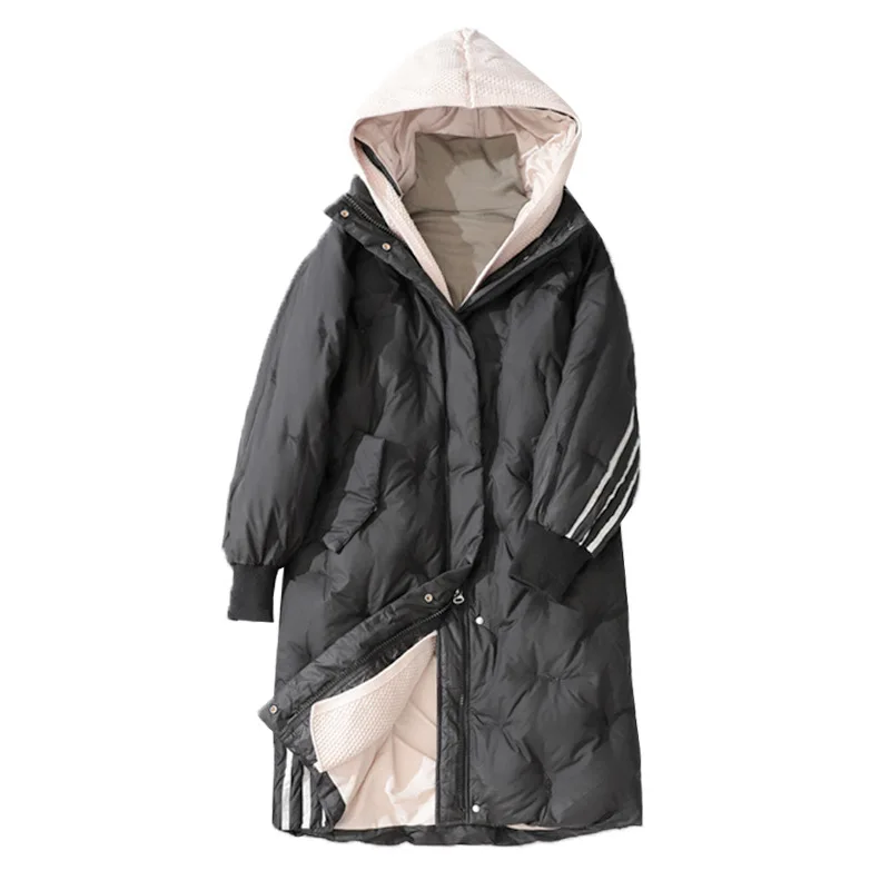 

Knitted hooded long down jackets women 2020 winter thicken down jacket winter coats winter down jackets duck down jacket women