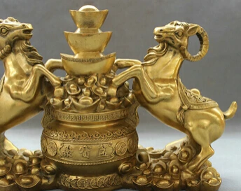 Бесплатная доставка народная Статуэтка фэн-шуй из чистой латуни богатство 2