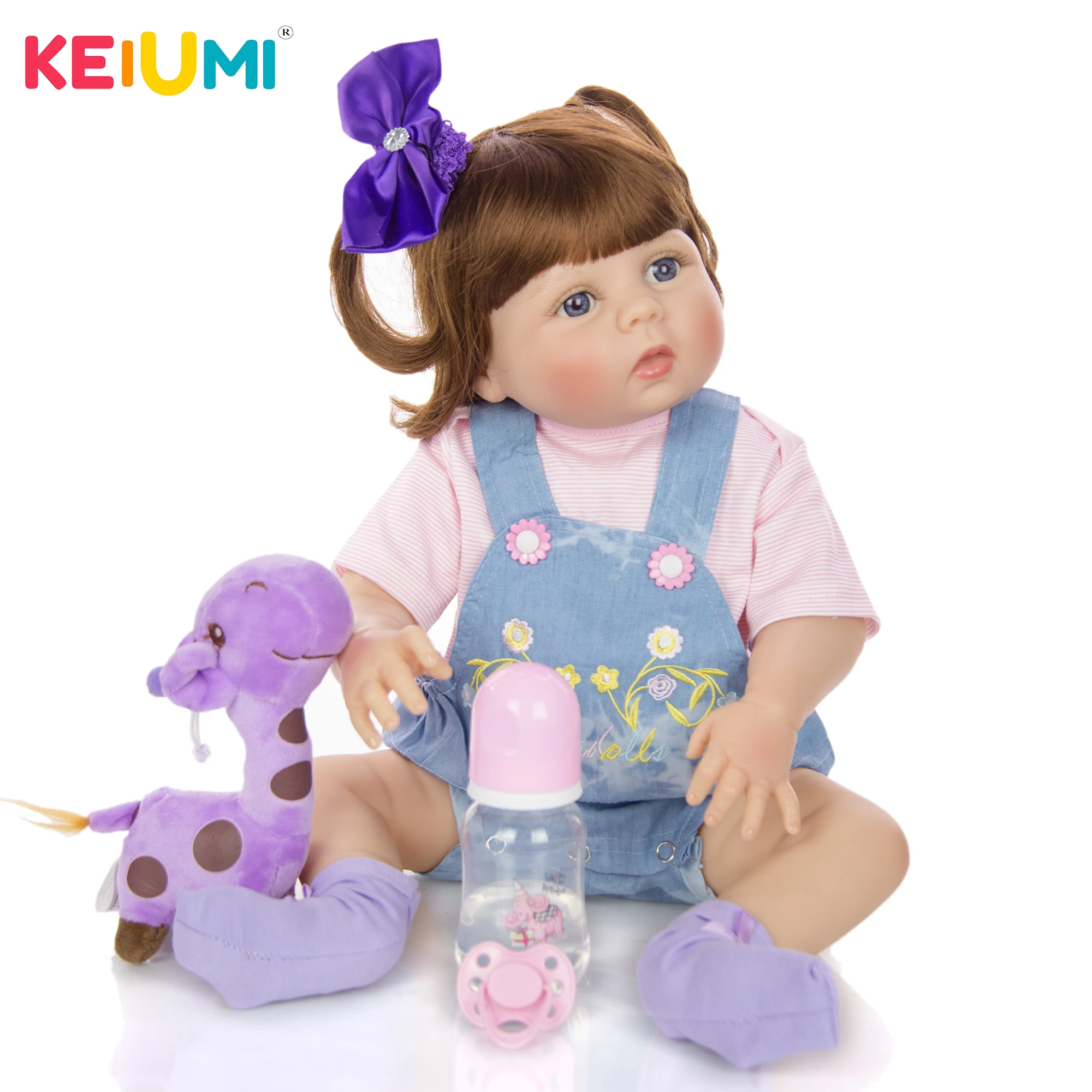 Кукла реборн KEIUMI 23 дюйма с кудрями своими руками полностью силиконовый винил