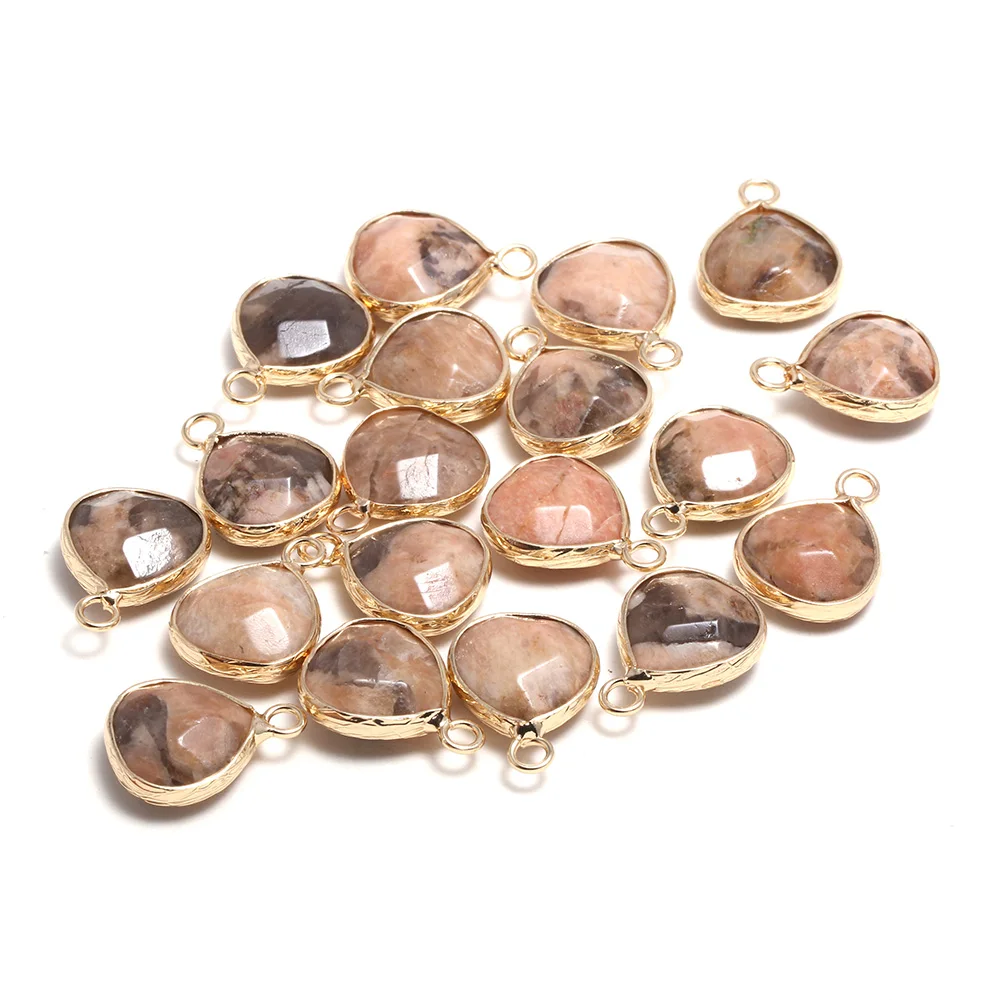 Натуральный камень граненый кулон в форме капли воды Форма Изысканный Подвески