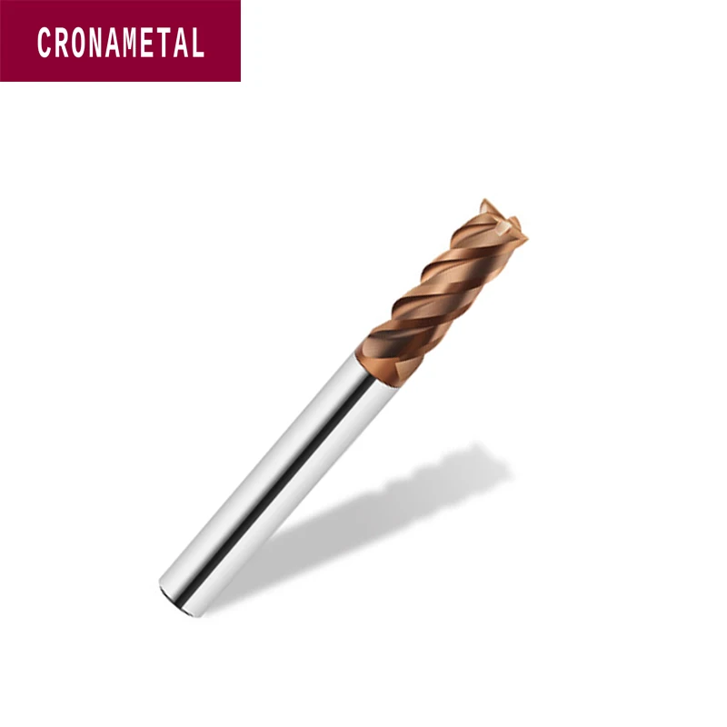 

CRONAMETAL High Hardness HRC68 solid carbide cnc milling cutter 4 flutes carbide end mill