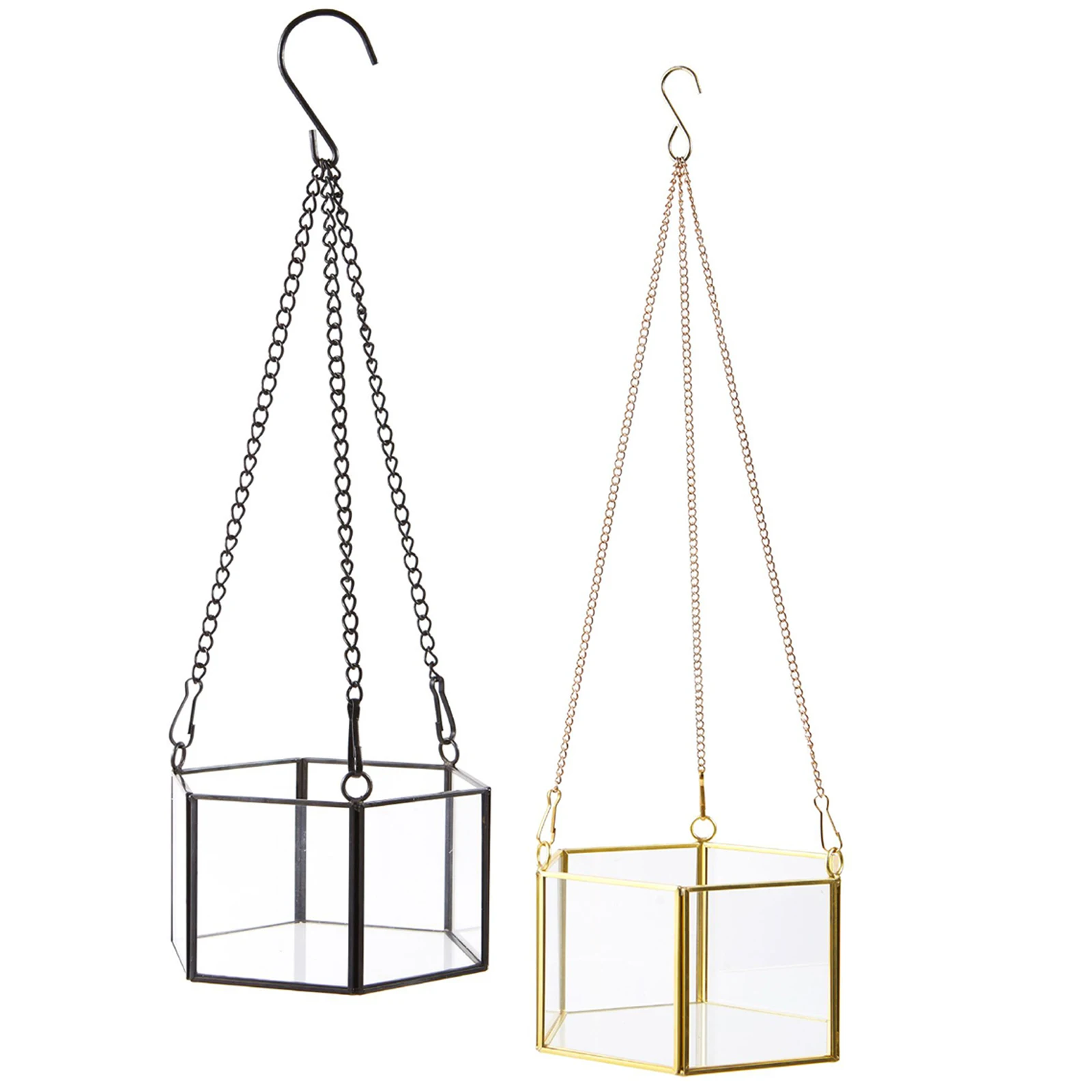 

Modern Hanging Glass Terrarium Geometric Hexagon Shaped Succulent Air Plant Holder Container Flower Pot Windowsill
