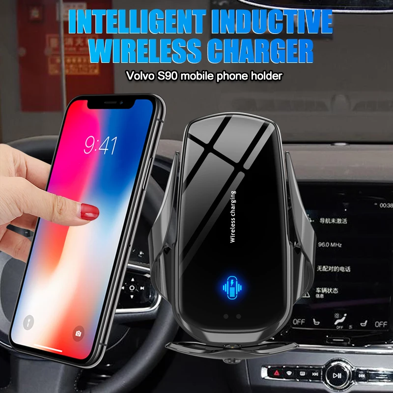 

Air Vent Mount Clip Clamp Mobile Phone Holder for Volvo S90 Accessories 2016 2017 2018 2019 2020 Wireless charging
