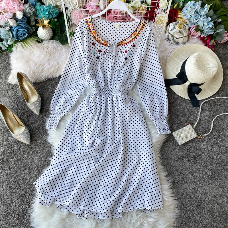 Женское платье с круглым вырезом и пышными рукавами новинка 2019|Женские платья| |