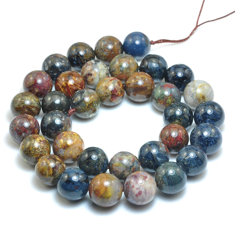 

Icnway 39cm Natural Pietersite 10mm 12mm Round Gemstone Beads for Jewelry Making Necklace Bracelet Earrings