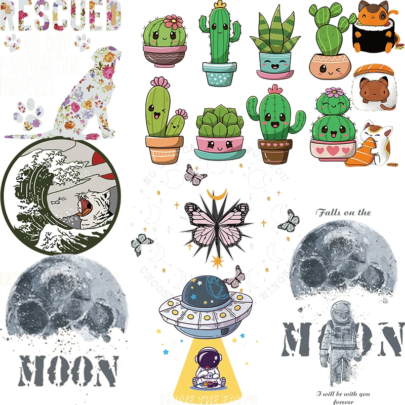 Cactus Patch Iron-on Clothes Cute Animal Clothing Space OUF DIY Accessory Heat Transfer Washable Badges Applique Decorate | Дом и сад