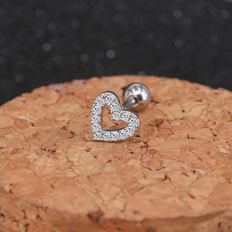 Серьги гвоздики из стали с фианитом Элегантные Ювелирные Украшения Для Пирсинга