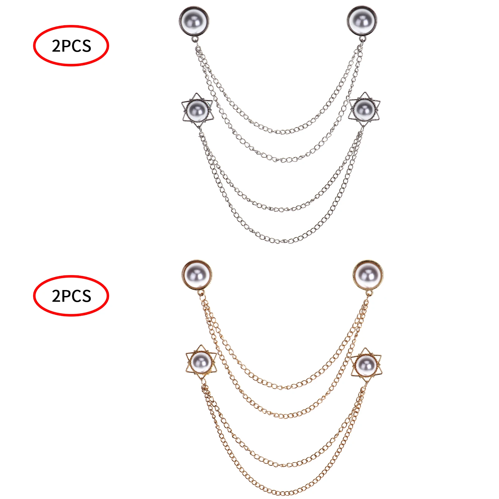 2 шт. винтажные Элегантные Заколки для свитера кардигана цепочки брошь-кисточка с