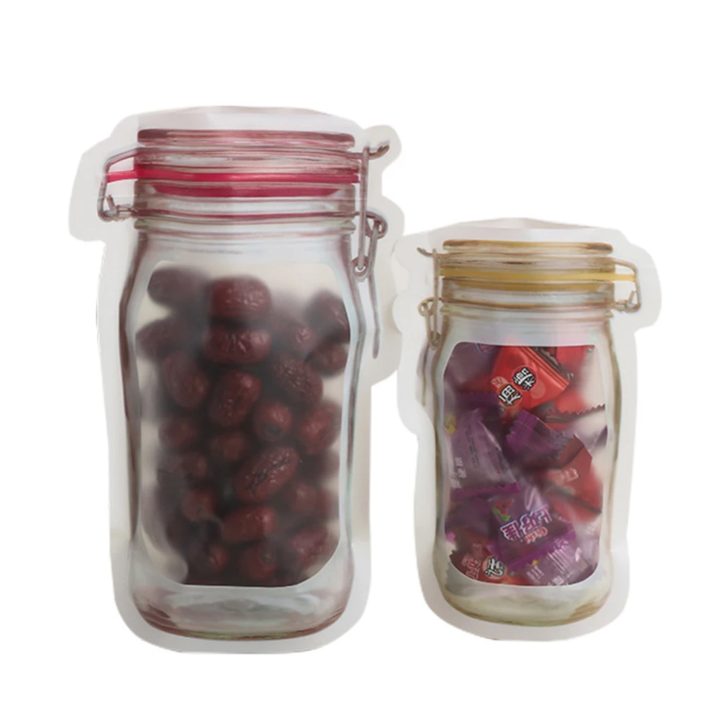 20 штук Mason Jar сумки на молнии Многоразовые Пакеты для закусок герметичные пакеты