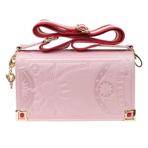 Маленькая квадратная сумка для косплея сакуры КИНОМОТО из искусственной кожи с мультяшным рисунком, Модный женский кошелек для телефона, розовая сумка-мессенджер на плечо