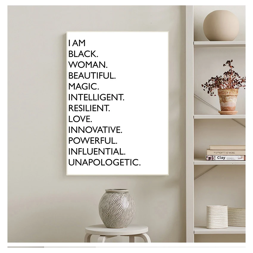 Черно-белые афроамериканские женские постеры и принты скандинавские настенные