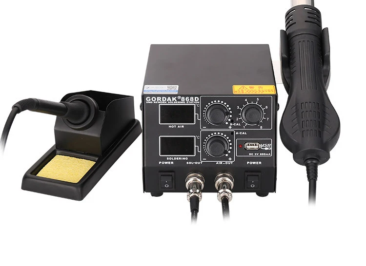 868D умный 3-в-1 антистатический Термофен с двойным цифровым дисплеем сварочная