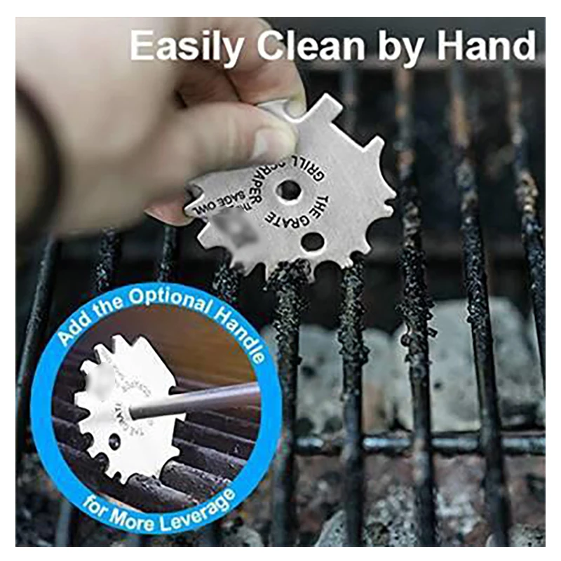 

Portable Stainless Steel Grill Scraper with Handle Cleaning Brush Blade Barbecue Cleaning Tool