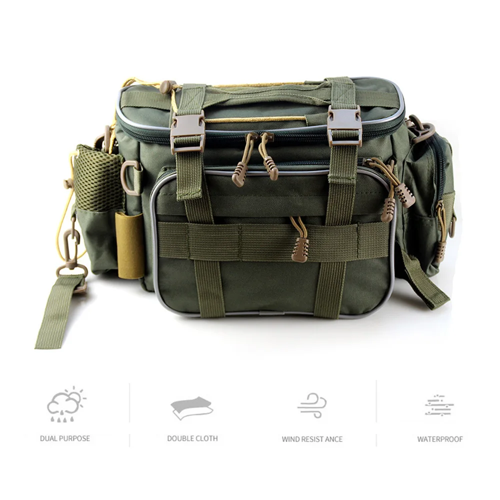 

Multifunctional Waterproof Fishing Bag Outdoor Sports Waist Pack Fishing Lures Storage Bag Single Crossbody Bag Fishing Gear Bag