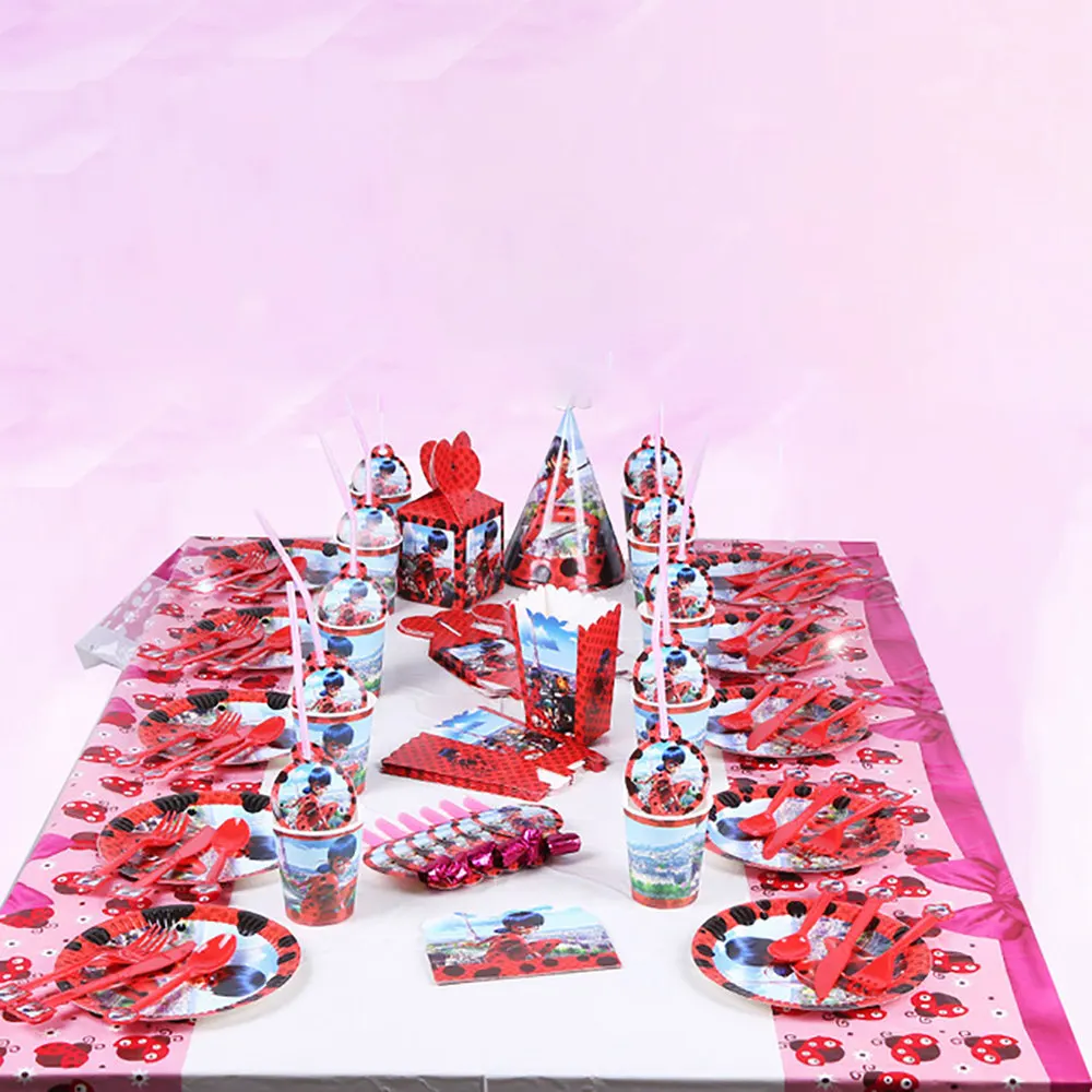 Божья коровка девушка аниме персонаж одноразовые принадлежности для вечеринок