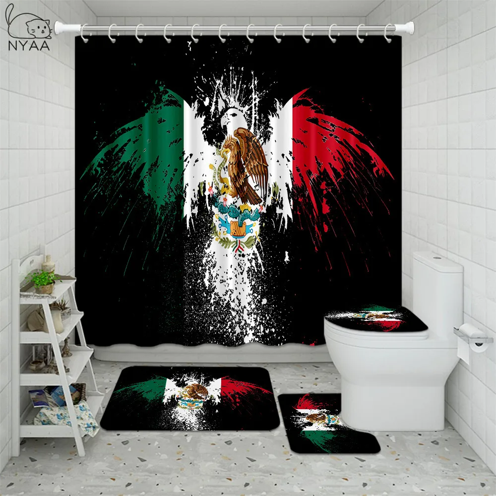 Современный набор для ванной комнаты NYAA с флагом Мексики рисунок на кирпичной