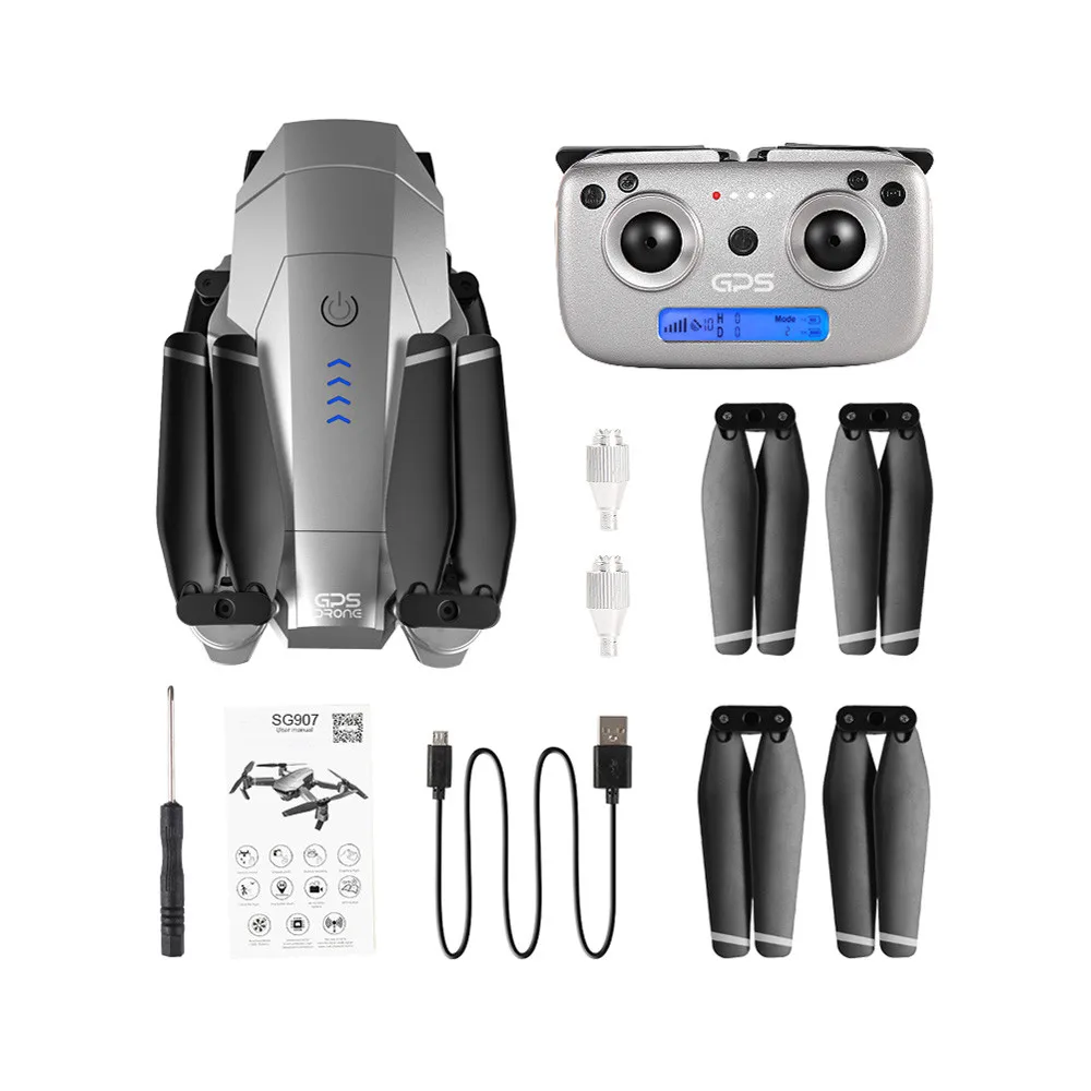 SG907 gps Дрон с 4K HD двойной камерой широкоугольный анти-встряхивание wifi FPV RC Квадрокоптер складной дроны