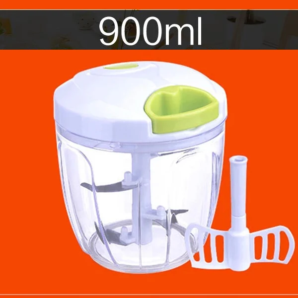500ml-1.5L большой емкости Многофункциональный кухонный Ручной Кухонный кухонный комбайн Мясорубка измельчитель овощей измельчитель резак яйцо блендер - Цвет: 900ml white recommen