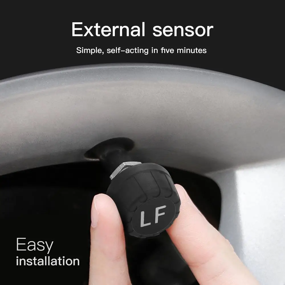 

NEW Tire Pressure Alarm Tire Pressure Monitoring System Car Solar Power 4PCS Sensor TPMS Auto