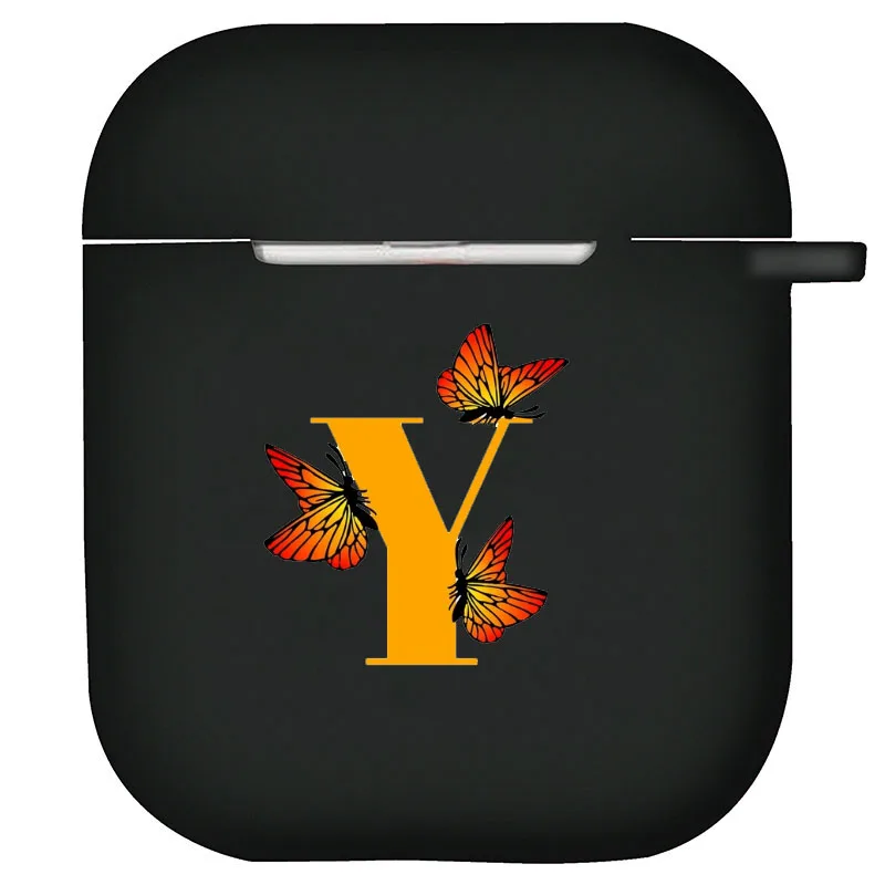Чехол Butterfly C F K Word для Apple Airpods мягкий черный матовый чехол из ТПУ наушников Airpod