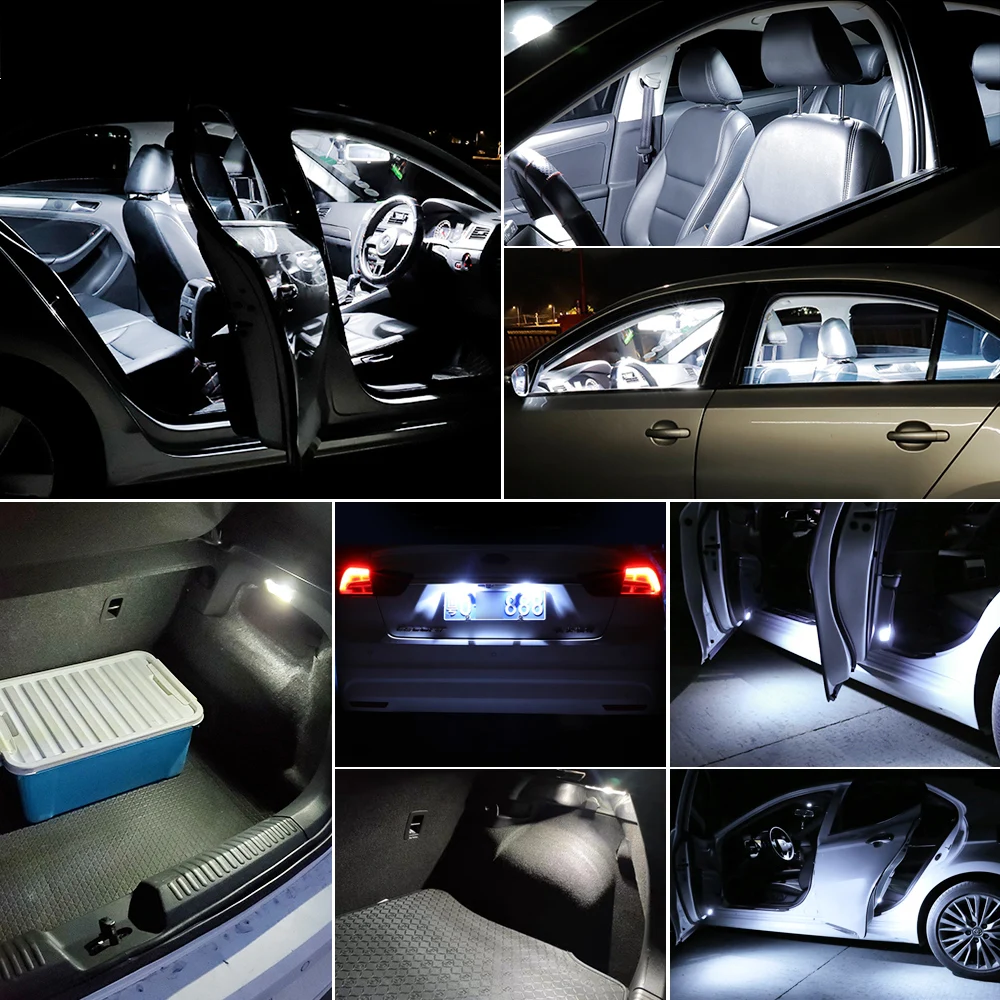 Светодиодная лампа Canbus Festoon 2016SMD 100x T5 T10 C10W C5W 31 мм 36 39 41 для автомобильного