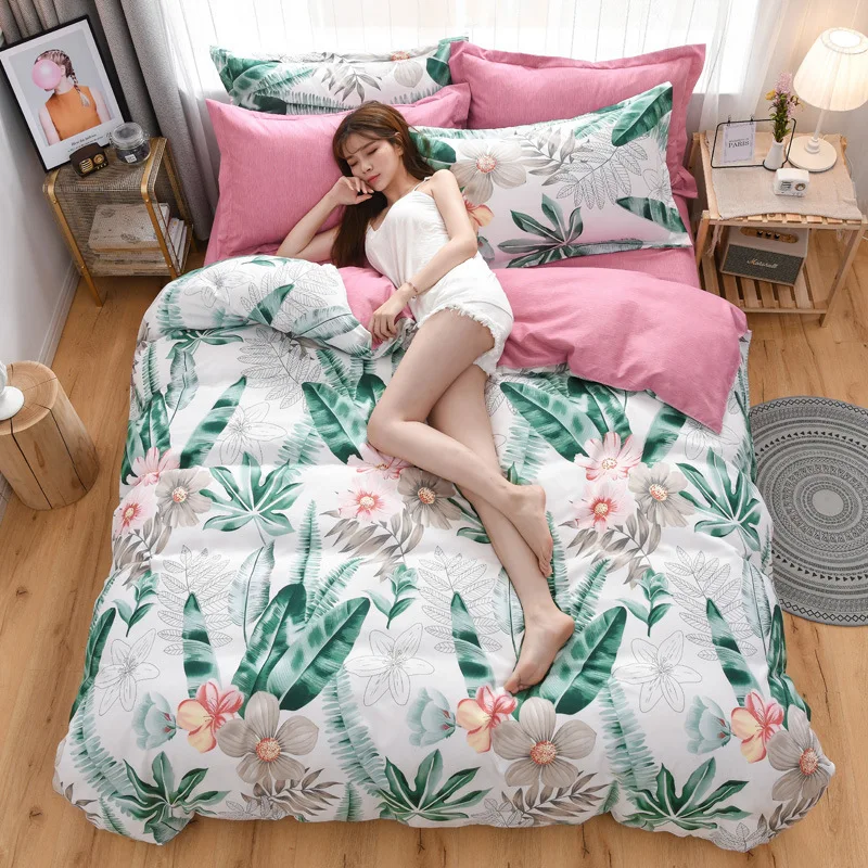 

ENNROS Printed Solid bedding sets Home Bedding Set 4-7pcs High Quality Lovely Pattern with Star tree flower