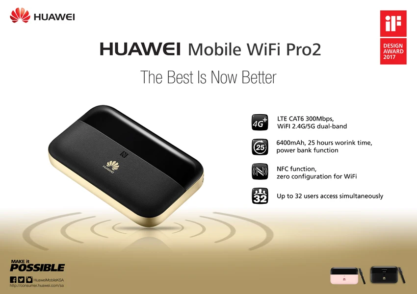 Разблокированный HUAWEI WiFi 2 Pro E5885 E5885LS-93A 300 Мбит/с 4G LTE Cat6 Карманный роутер глобальная Мобильная точка доступа 6400 мАч Внешний аккумулятор роутер