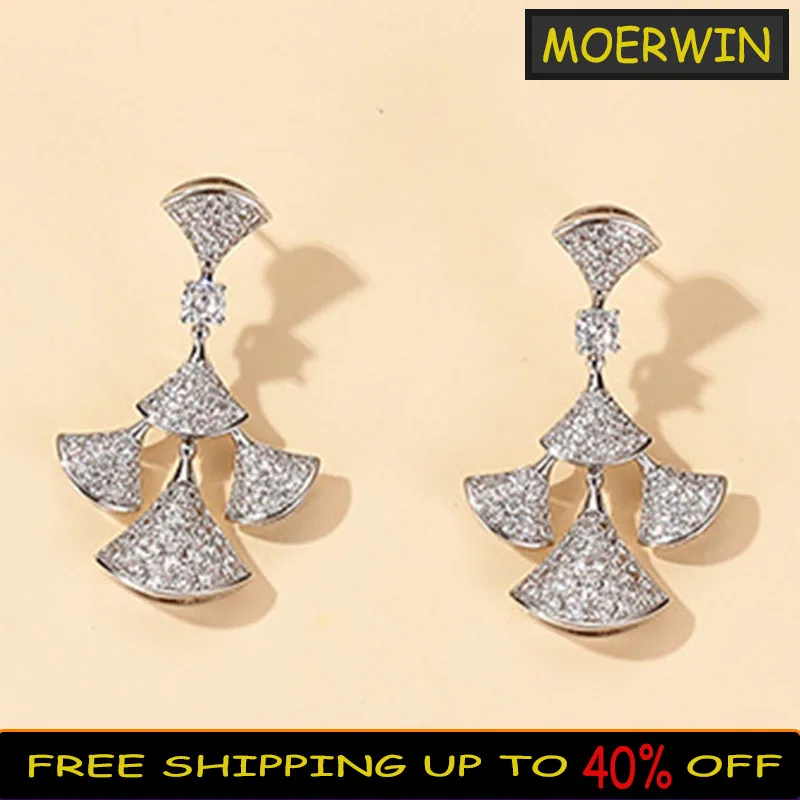 

Женские классические серьги в виде веерообразной юбки, серьги из стерлингового серебра, ювелирные изделия