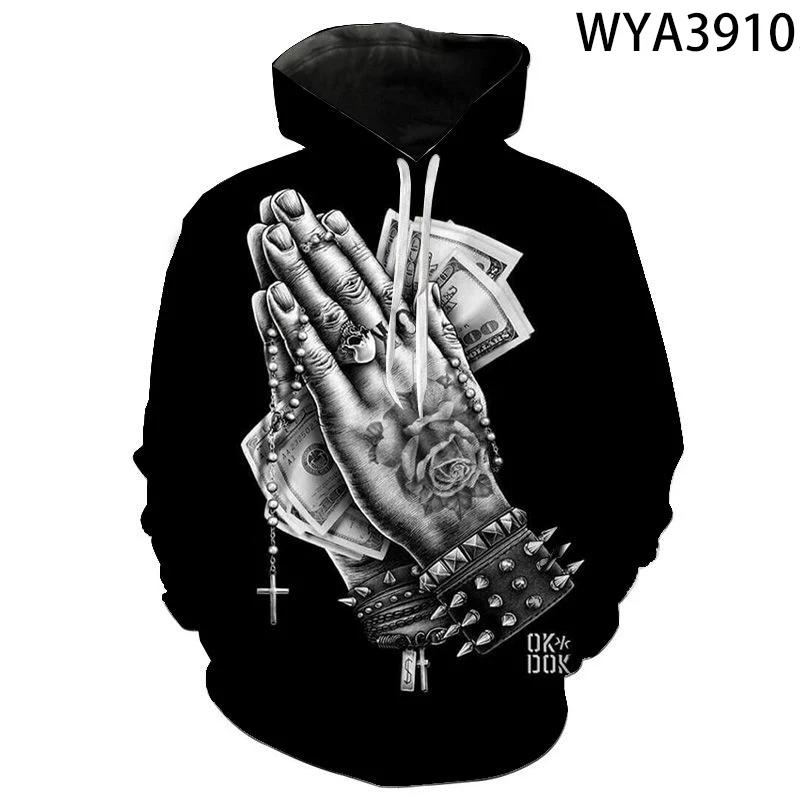 

New Fashion Art Prayer Hoodies Men Women Children 3D Printed Sweatshirts Casual Pullover Boy Girl Streetwear H Men-Pullovers