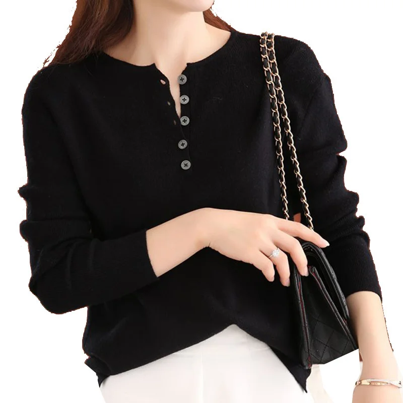 

2021 New Korean Sweater Women's Pullover Thin Style With Spring And Autumn Round Neck Small Fragrance Long Sleeve Top Women's