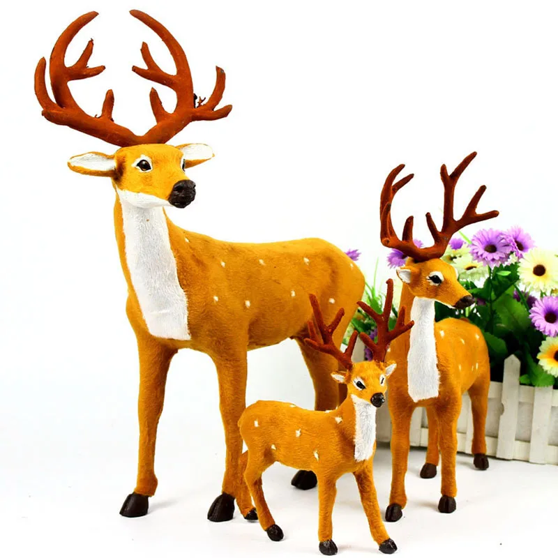 

Simulated Beautiful Group of Deer Under The Christmas Tree Decoration Props Elk Christmas Deer Decor Party Supplies