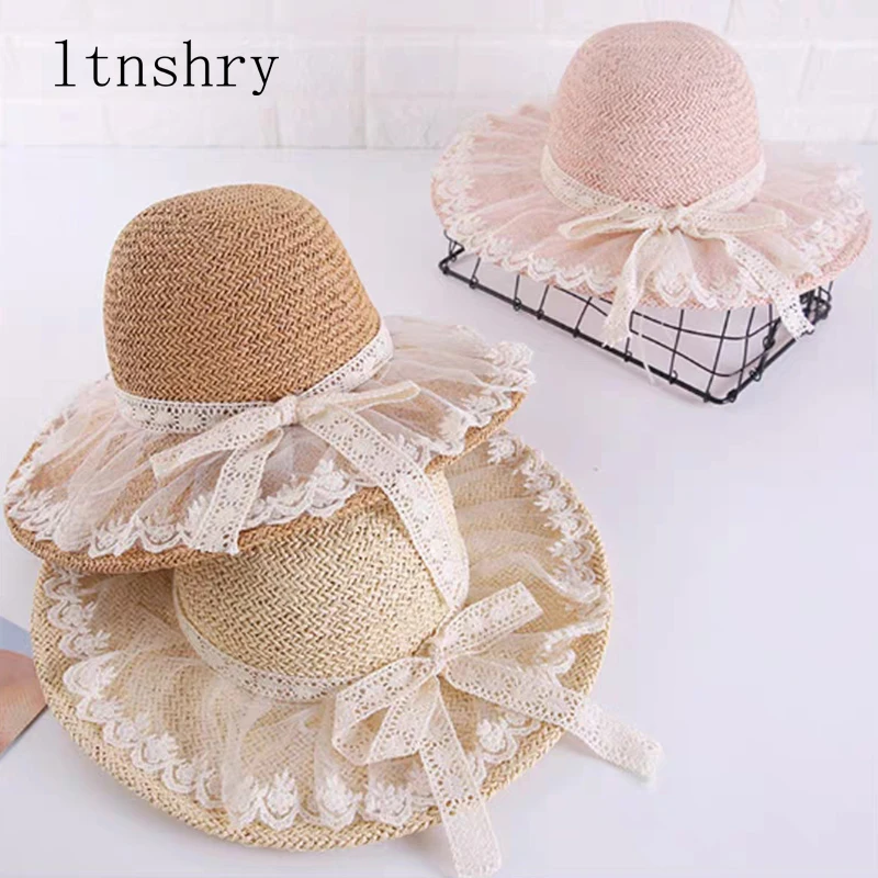 Шляпа женская Соломенная Складная с широкими полями Пляжная шапка от солнца