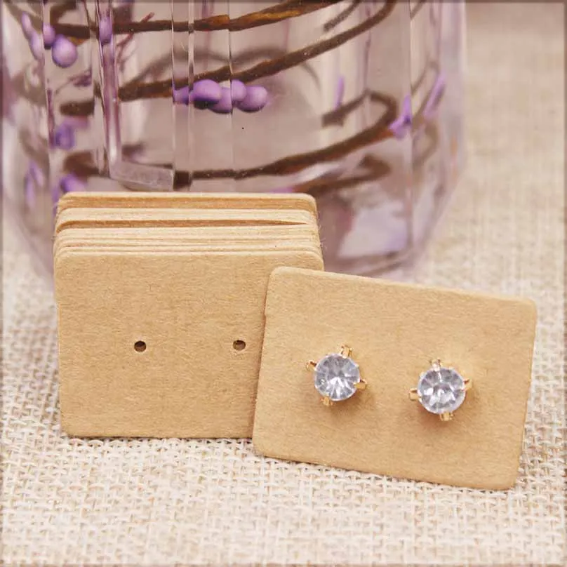 Wedding Gift tag 100pcs colorful color 3.5x2.5cm earring paper package card DIY small stud earring card white kraft  paper card