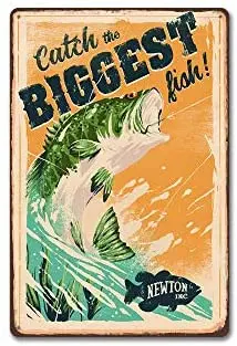 

Cutch The Biggest Fish Metal Sign 8" x 12"