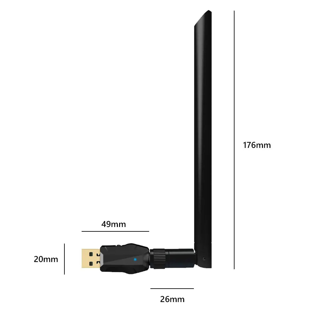 

1200M Laptop Deskto Wireless Network Card RTL8812BU 2.4G/5.8GHz IEEE 802.11ac USB3.0 Dual Band WiFi Antenna Adapter Receiver